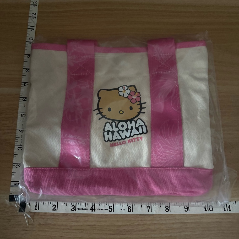 ABC Store x Hello Kitty Aloha Hawaii Pink & Cream Mini Tote Bag